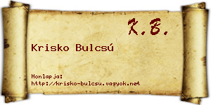 Krisko Bulcsú névjegykártya